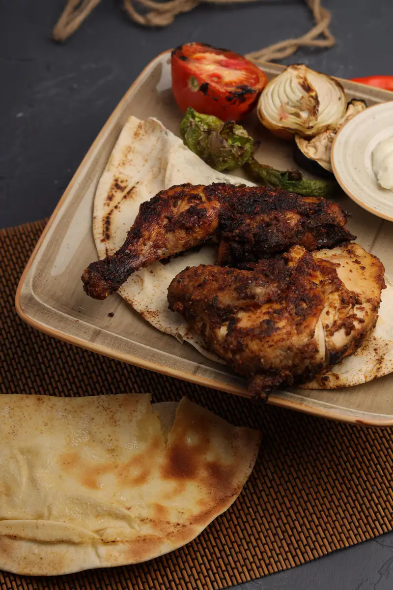 Souvlaki skewers with pita and tzatziki